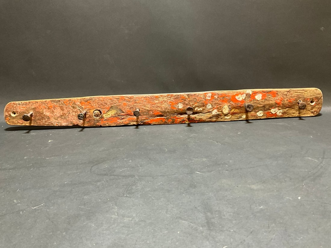 Folk Art Railroad Spike Wall Coat Rack (1 of 5)
