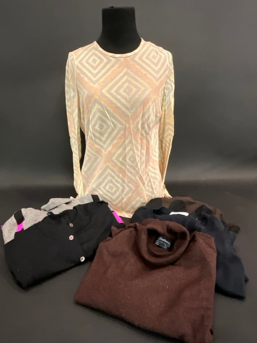 Five (5) Vintage Burberry Women's Sweaters. Size: Small. (1 of 4)