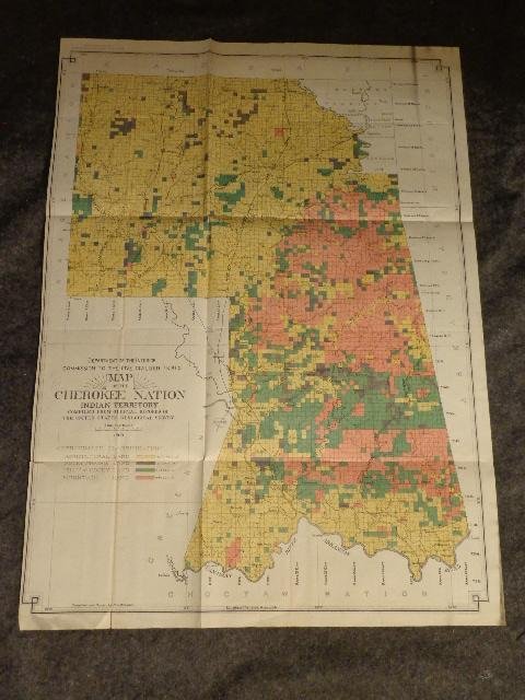 Map of the Cherokee Nation cop. by R.L. McAlpine,: Map of Cherokee Nation.U.S. Department of the Interior. Commission to the Five Civilized Tribes, 7th Annual Report, comp. by R.L. McAlpine,. Indian Territory, Col. Steel engraving. NY: Julius Bien & C