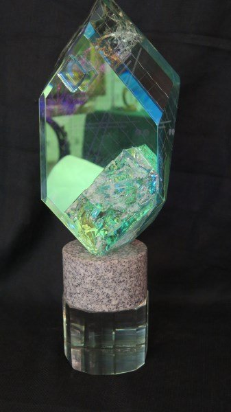 Contemporary Studio Art Glass Sculpture c.1992: A Contemporary art glass sculpture signed and dated T. Sand (Toland Sand) c.1992.Dimensions:15" X 5.5"Provenance: Estate of Mr. HJ Gerston