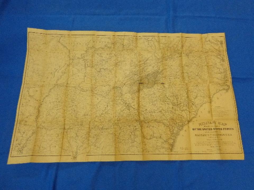 Map of U.S. under command of General Sherman 1863-1865: Military map showing the marches of the United States under command of Major General Sherman...1863-1865, lithograph. St. Louis 1865... Inv.89 Dimensions: 22 1/4" X 45 1/2"