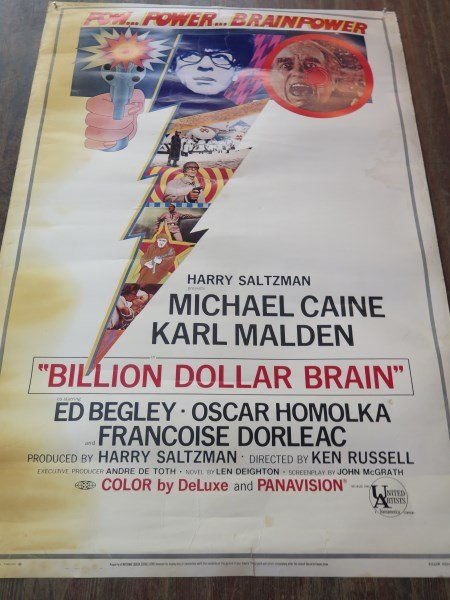 Two (2) 1960's Movie Posters: Two 1960's Movie Posters including Live for Life/ Claude and Billion Dollar Brain, 1967 & 1968 Dimensions: 5'4" X 3'4"