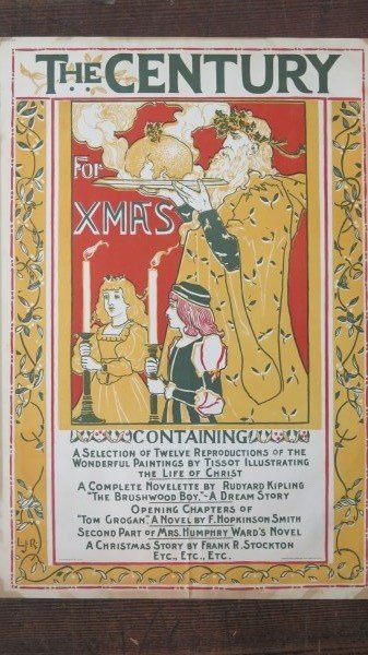 The Century Christmas Number Poster for 1895 L.J. Rhead: Century Magazine Christmas Number lithograph poster designed by Artist L.J. Rhead. December 1895. Lithography by G.H. Buek NY. Published by Century co. Dimensions:21 1/2\" X 14 1/2\"A rare collection 
