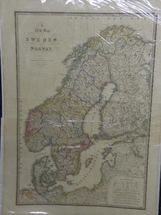 New Map of Sweden and Norway by James Wyle 1835 London: New map of Sweden and Norway published by James Wyle.. Geographer to the King 1835; London. Dimensions: 28 3/4" X 19 1/2" Inv.69-70