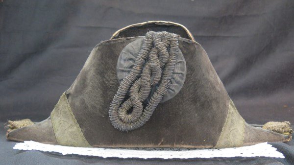 Naval Militia Bi-Corn Hat c.19th Century: Naval Militia Bi-Corn Hat c. 19th Century. Made by McVicker & Middleton Diplomatic Tailors 16 Clifford Street Bond Street W. Dimensions: 17.5" X 7" Provenance: Albany, NY Estate