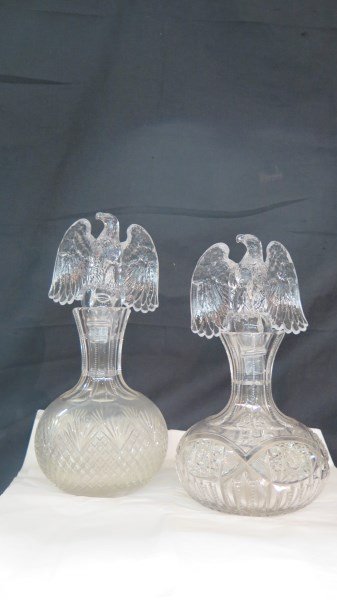 A Pair of 19th Century Eagle Glass Liquor Bottle (1 of 6)