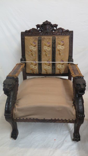 R.J. Horner 19th Century Carved Griffins Armchair (1 of 8)