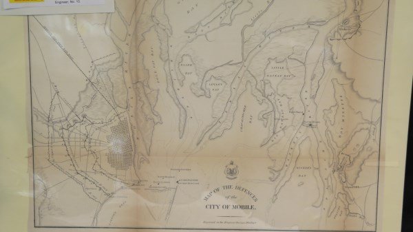Map of Defenses of the City of Mobile, Alabama. 1865: Map of the defenses of the City of Mobile, Alabama. Philadelphia: Bowen and Co; 1865 Dimensions: 11" X 15 1/4" Note: 39th Congress, 1st Session, Report of the Chief Engineer, No. 10. Inv.60-61