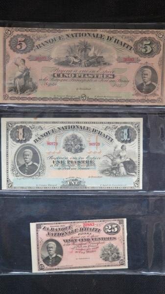 1875 Banque Nationale D'Haiti Paper Currency (1 of 5)