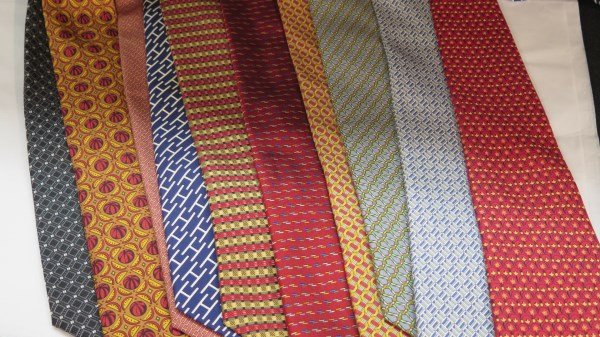 Grouping of 10 Hermes Paris Men's Silk Ties (1 of 3)