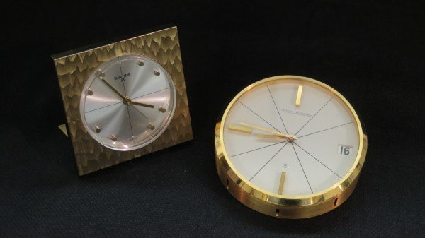 Swiza 8 Day and Jaeger Le Coultre 8 Day Desk Clocks (1 of 4)