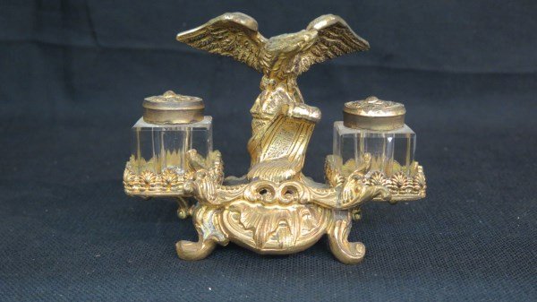 Bronze Inkwell Desk Set (1 of 4)