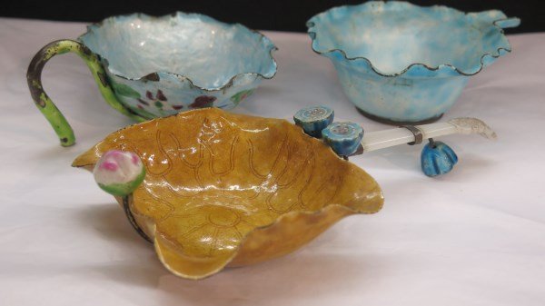 3pc. Chinese Enamel Wares (1 of 9)