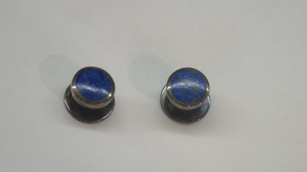 Sterling Silver Lapis Cufflinks (1 of 1)