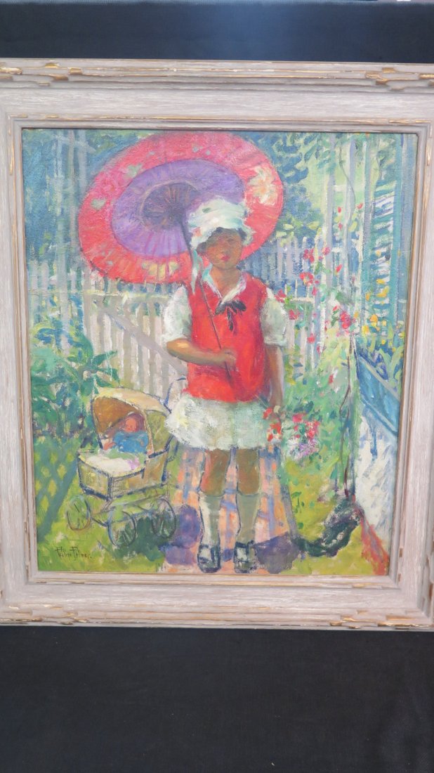 Pauline Palmer 1867-1938 "Girl with Red Parasol" (1 of 5)