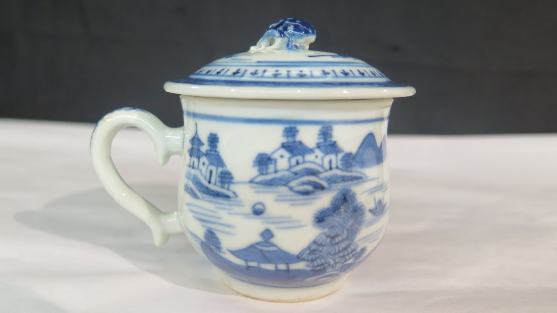 Chinese Export Covered Blue & White Cup (1 of 4)