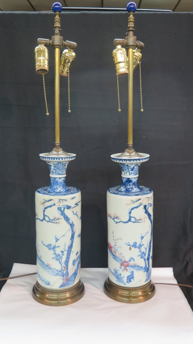 Chinese Export Porcelain Table Lamps c. 19th Century (1 of 7)