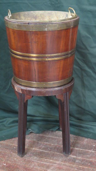 Regency Mahogany Peat Bucket with Stand c. 1800 (1 of 4)