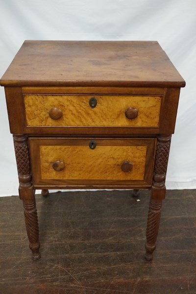 Federal Walnut and Bird's Eye Maple Work Table (1 of 4)