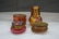 4pc Victorian Cranberry Glass Vanity Pieces