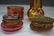 4pc Victorian Cranberry Glass Vanity Pieces - 3