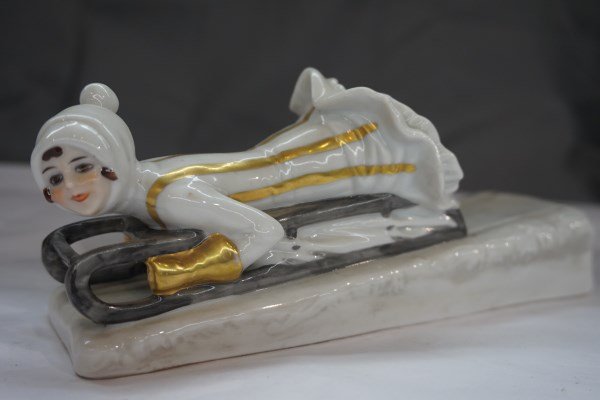 Victorian German Bisque Girl on Sled (1 of 4)