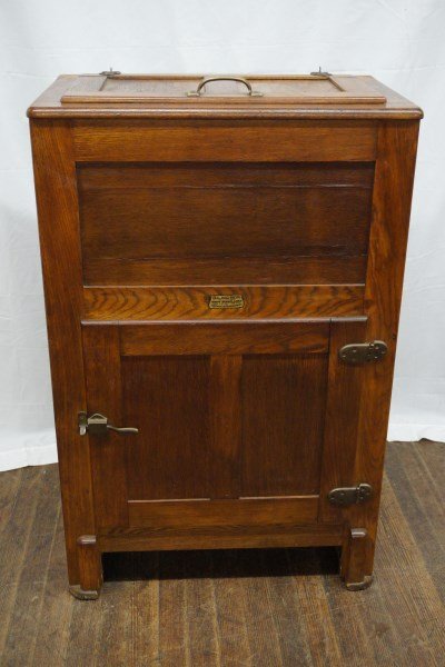 antique wooden icebox