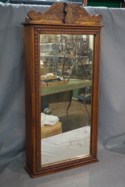 Victorian Oak Medicine Cabinet with Gingerbread Trim (1 of 3)
