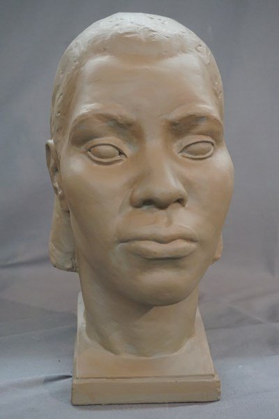 Sculpture of Dorothy c.1934: E. Trene Cornish (American) Plaster Bust of "Dorothy" African American. Dated 1934. Exhibited Montclair Art Museum. Dimensions: 13.5" X 8"