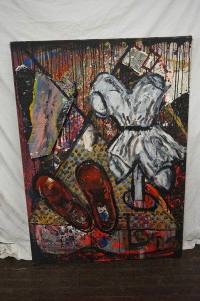 Charles Long b. 1958 Mixed Media Art on Canvas: Artist: Charles Long b. 1958c. 2004Mixed Media on Canvas.Dimensions: 34" X48"Signed "Long" lower right