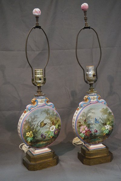 Fine French Medallion Table Lamps, A Pair (1 of 9)
