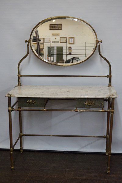 Brass and Marble Top Vanity (1 of 7)