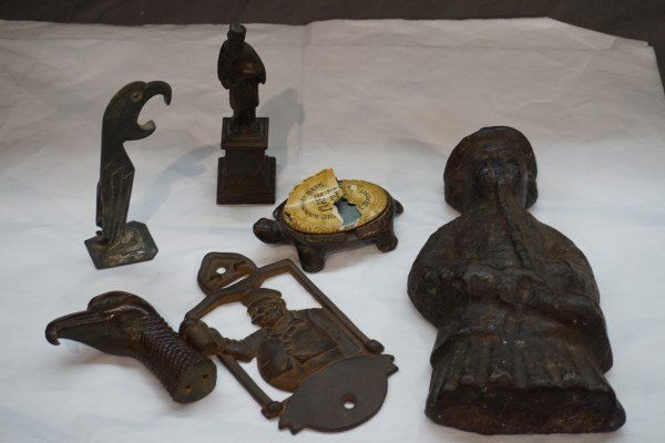 Six (6) Iron and Bronze Metalware Objects (1 of 7)