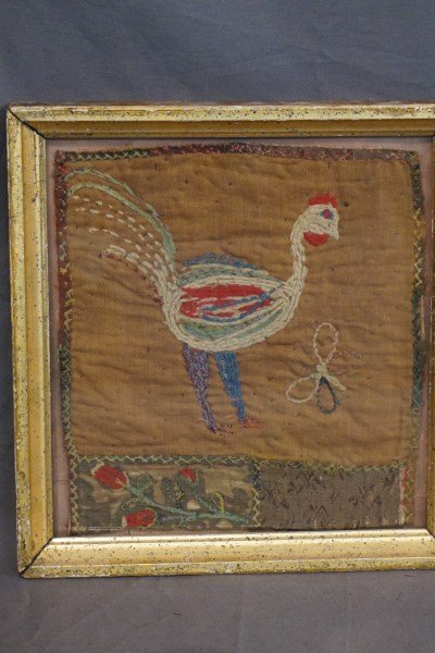 19th Century Wool Work Rooster (1 of 3)