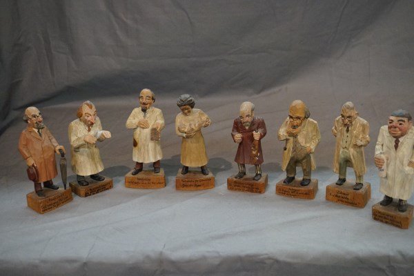Eight (8) German Carved Wood Physicians (1 of 3)