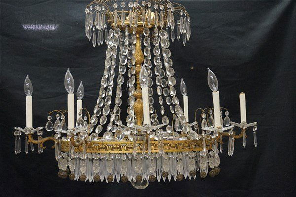 Empire Style Cut Glass And Ormolu Chandelier (1 of 7)