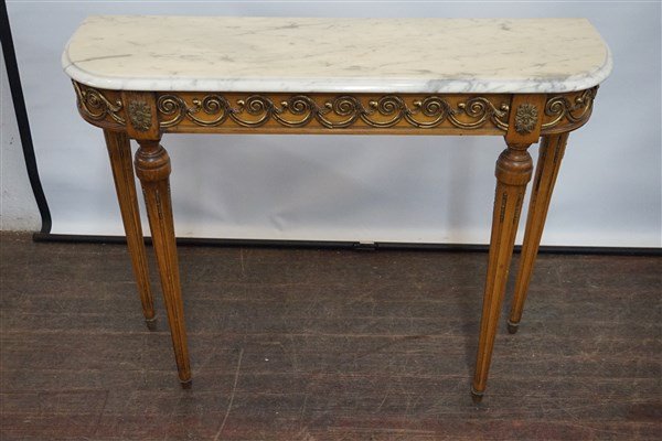 Hollywood Regency Marble Top Console Table (1 of 4)