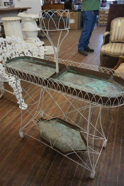 Victorian Wire Plant Stand With Copper Drip Trays (1 of 6)