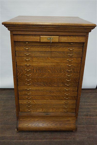 Antique Oak Map or Printers Case (1 of 4)