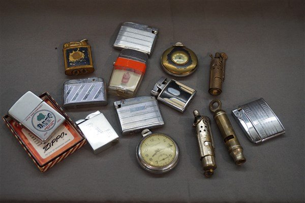 14 (Fourteen) Estate Lighters, Watches and Whistle (1 of 4)