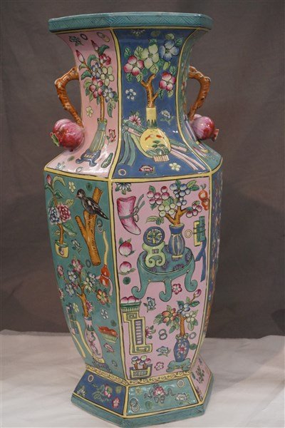 Chinese Hexagon Shaped Paneled Vase (1 of 5)