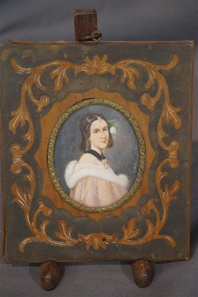 Miniature Signed French Oil Portrait, Lady Erskine (1 of 8)