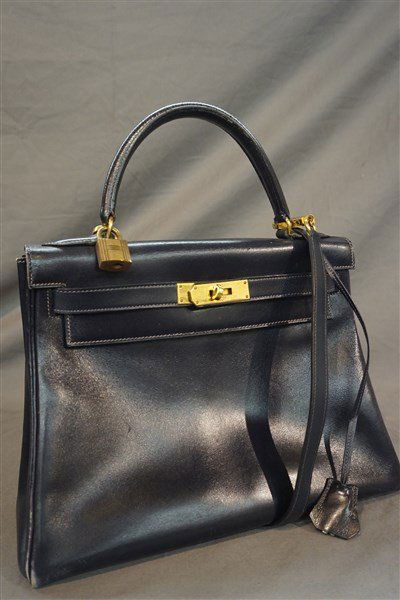 Hermes "Kelly" Bag Navy Blue 28cm (1 of 9)