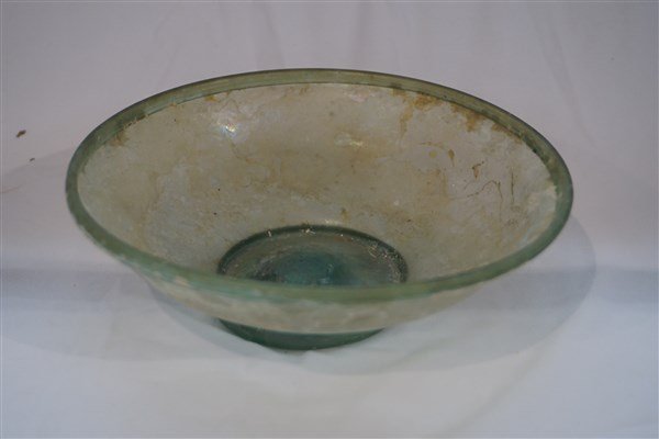 Large Ancient Roman Green Glass Bowl (1 of 4)