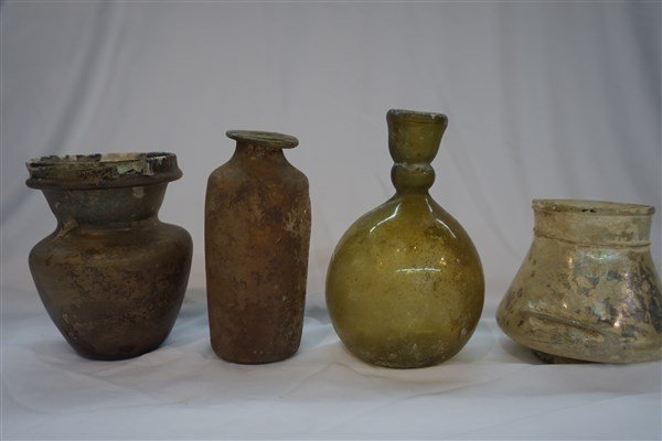 Four (4) Roman Glass Jars and Bottles (1 of 4)