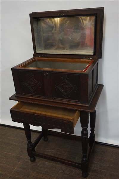 19th Century English Carved Oak Lined Humidor (1 of 5)