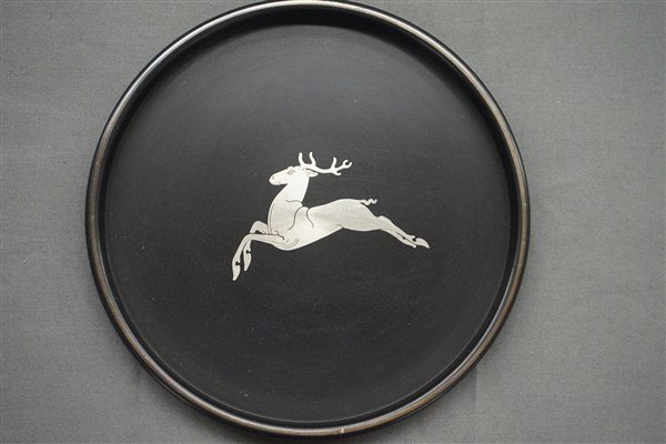 Perstorp Sweden Art Deco Silver Stag Inlay Tray (1 of 4)