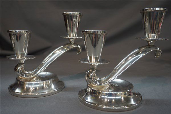 Fisher Modernist Sterling Silver Candlesticks (1 of 3)
