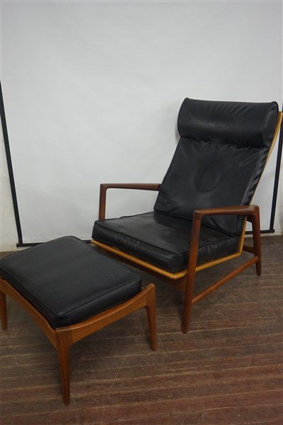 Selig, Danish Modern Reclining Chair & Ottoman (1 of 10)
