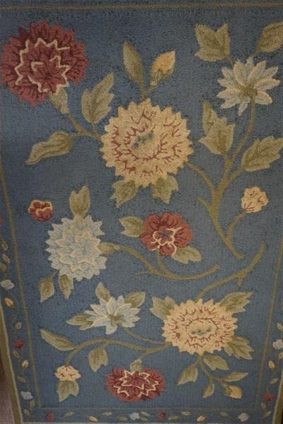 Edward Fields Floral Area Rug: An Edward Fields floral area rug. Signed. 100% Virgin Wool.Dimensions: 4' X 6'